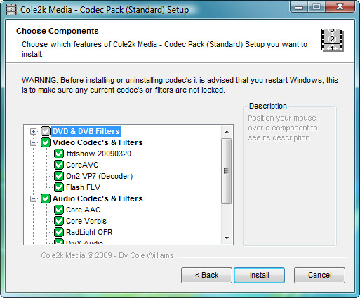 Codec Pack - Standard 8.0.1 screenshot